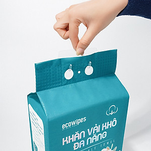 TẶNG MÓC TREO_Khăn vải rút khô đa năng EcoWipes 500Gr túi rút treo tường lau mặt tẩy trang