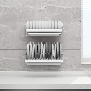 Kệ để chén đĩa đa năng dán tường inox 304 Hobby home decor KCD