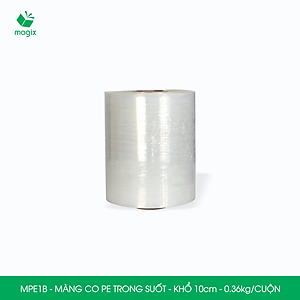 MPE1B - Khổ 10cm - 0.36kg - 1 cuộn màng co PE trong suốt - Cuộn màng bọc PE, màng chít quấn hàng