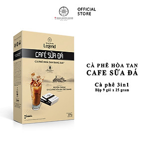 Trung Nguyên Legend - Cà phê hoà tan rang xay 3in1 Cafe sữa đá - Hộp 9 gói x 25gr