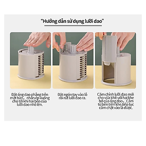 Máy Bào Sợi Thái Lát Rau Củ Xoay Tay, Kèm 6 Lưỡi Dao Cắt 4IN1, Dụng Cụ Thái Lát Rau Củ Quả Đa Năng- HÀNG CHÍNH HÃNG MINIIN