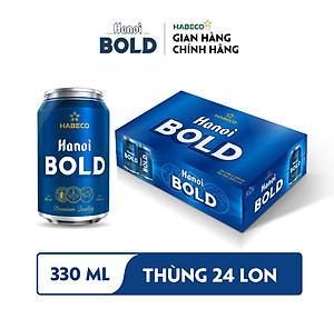 Combo 2 Thùng Bia Hanoi BOLD - Thùng 24 lon 330ml