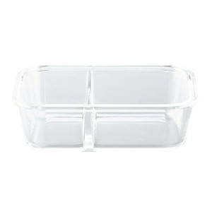 Hộp cơm thủy tinh Lock&Lock chia ngăn kèm muỗng đũa 930ml màu xanh navy LLG991CLNVY - Hàng chính hãng, dùng được lò vi sóng - JoyMall