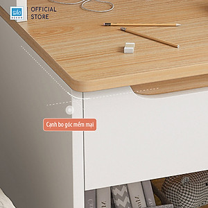 Bàn Học Tập Nhỏ Xinh Cho Bé, Học Sinh Màu Trắng Phối Vân Gỗ Sồi Thương Hiệu SIB Decor BLV75