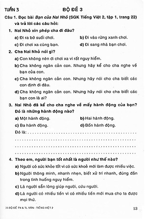 Sách 35 Bộ Đề Văn - Tiếng Việt Lớp 2 - Tự Luận & Trắc Nghiệm (Tái Bản)