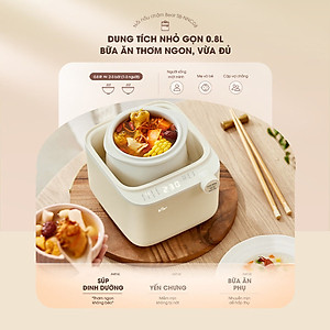 Nồi Nấu Cháo, Nấu Chậm Bear 0.8L thế hệ mới SB-NNC08, bản tiếng Việt - Hàng chính hãng