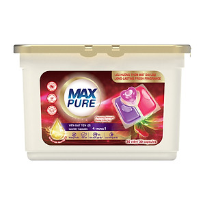 1 Hộp Viên Giặt Maxpure Hương Đắm Say 30v - TẶNG 1 dây 10 gói nước xả hương CoCo