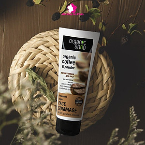 Kem tẩy da chết dành cho mặt chiết xuất cà phê Organic Shop của Nga ( 75ml) - HÀNG CHÍNH HÃNG