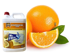 Nước rửa chén bát siêu đậm đặc Mr.fresh 5L hương cam