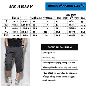 Quần Short Kaki Nam US ARMY, Quần Túi Hộp Nam Phong Cách Lính Chất Liệu KaKi Cao Cấp, Kiểu Dáng Trẻ Trung Năng Động -HÀNG CHÍNH HÃNG