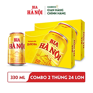 Combo 2 Thùng Bia Hà Nội - Thùng 24 lon 330ml