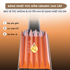 Máy bấm xù tóc Kemei KM-3114Y điều chỉnh 4 mức nhiệt sử dụng được cho mọi loại tóc - Hàng chính hãng