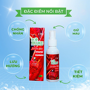 Xả Vải Khô Dạng Xịt Công Nghệ Sinh Học ECOHOME 100ml Hương Nước Hoa Vỏ Đỏ Làm Mềm Vải Khử Mùi Mồ Hôi, Lưu Hương Cả Ngày
