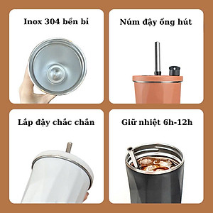 Ly Giữ Nhiệt / Cốc Giữ Nhiệt Bình Nước Giữ Nhiệt 2 Lớp Chất Liệu 304 Cao Cấp An Toàn Cho Sức Khỏe 600ml - Hàng chính hãng