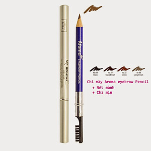 Chì vẽ mày sắc nét Aroma Eyebrow Pencil Hàn Quốc No.11 Balck tặng kèm móc khoá