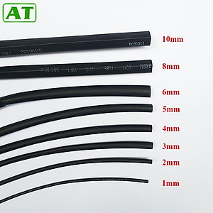 Gen Co Nhiệt Dài 1M Màu Đen Phi 1mm 2mm 3mm 4mm 5mm 6mm 8mm 10mm