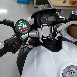 Đồng hồ báo giờ xe máy 3in1 CTR, báo nhiệt độ, vôn ắc quy mẫu mới loại tốt gắn các loại xe hàng cao cấp, phụ kiện xe máy