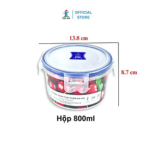 Hộp Nhựa Việt Son Lock Kín Hơi (Bộ 8 Hộp) Đựng Thực Phẩm