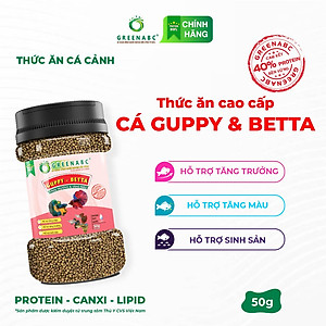 Thức ăn Cá 7 Màu GREENABC - Guppy & Betta – Protein 40% tăng trưởng nhanh, lên màu đẹp– Hộp 50g