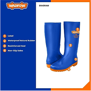 ỦNG NHỰA PVC CỔ CAO SIZE 43 WRB1L43 WADFOW - HÀNG CHÍNH HÃNG