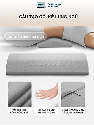 Đệm Gối Kê Lưng Ngủ OFFICE CHILL Đệm Kê Thắt Lưng Cao Su Non Hỗ Trợ Đau Lưng Thoát Vị Đĩa Đệm Bảo Hành 1 Năm