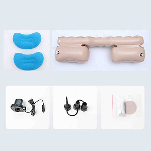 Nệm hơi vải nhung cao cấp có vân lướt sóng cho xe ô tô 7 chỗ, có ô để đồ. Tặng kèm bộ bơm hơi và bộ vá