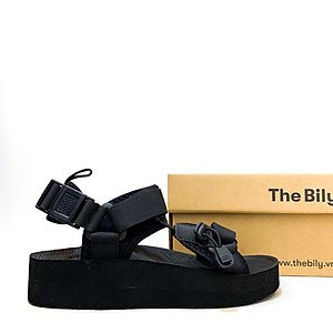 Giày Sandal Nữ The Bily 01W Quai Chéo Dây Rút - Màu Đen BL01WD