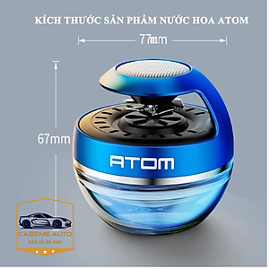 Nước Hoa Ô Tô Cánh Quạt Năng Lượng Mặt Trời ATOM – Khử Mùi, Chống Say Xe, Hương Thiên Nhiên - Hàng Nhập Khẩu