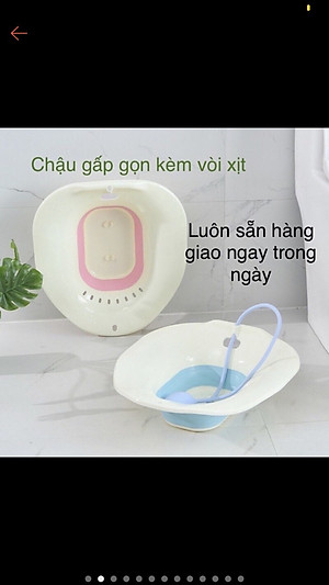 Chậu Xông Hơi Vùng Kín Phụ nữ Sau Sinh / Gấp Gọn Gắn bồn cầu Tiện Lợi kèm Vòi xịt / Bô xông hơ phụ khoa sản phụ