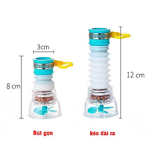 Vòi Lọc Nước Ra Bát Tăng Áp Xoay 360 Có Thể Kéo Dài Chống Bắn Nước Giao Màu Ngẫu Nhiên