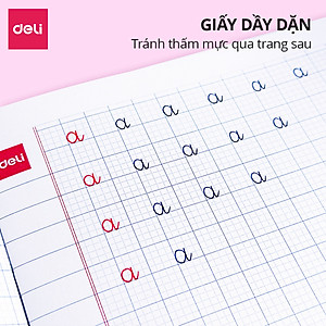 Tập Vở Học Sinh 4 Ô Ly Giấy Dày Trơn Mịn Deli - Vở Tập Viết Luyện Chữ Đẹp 48 Trang / 80 Trang - Định Lượng giấy 70gsm / 100gsm
