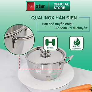 Bộ Nồi Inox 430 Bếp Từ Fivestar 3 Chiếc Nắp Inox Tặng 5 Muỗng Ăn Inox