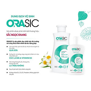 Dung dịch vệ sinh phụ nữ ORASIC Sắc Ngọc Khang 200ml với Tinh chất lá trầu không 200ml giúp làm sạch và dưỡng da "cô bé"