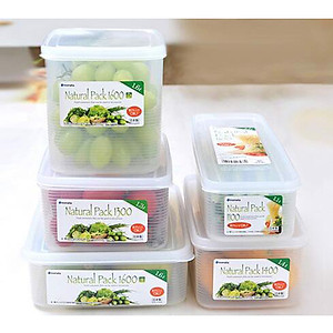 Bộ 3 hộp thực phẩm vuông 1600ml Inomata - Hàng Nội Địa Nhật