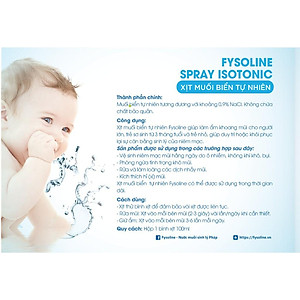 Fysoline - Xịt nước muối biển sâu Pháp 100ml - Vệ sinh, giữ ẩm, cân bằng sinh lý niêm mạc mũi