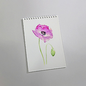 Sổ vẽ chuyên dụng A5 dòng cao cấp có vân, giấy rất dày vẽ chì và màu nước, giấy màu vàng kem lên màu rất tự nhiên, 15 tờ/cuốn 260gsm MOC08 Green Art - Hàng chính hãng