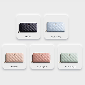 Ví Yuumy ( Thời trang nữ họa tiết caro - Ví da Seasand YV74 )