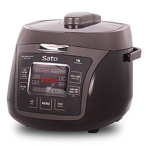 Nồi cơm điện cao tần Sato ST-18CT015 màu đen xám 1.8L , nồi cơm áp suất cao đa năng nấu các loại gạo, nấu cháo, súp, hâm nóng, làm bánh, nồi cơm chống dính cao cấp, công nghệ cao tần Nhật Bản - Miễn phí vận chuyển toàn quốc - Hàng chính hãng