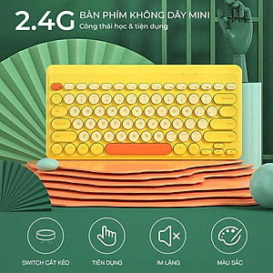 Bàn phím không dây HXSJ K610 VIP Bluetooth giảm ồn, gọn nhẹ dễ mang đi, phù hợp PC/ Laptop/ Điện thoại/Máy tính bảng- Hàng chính hãng