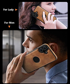 Ốp lưng da khoét táo cao cấp dành cho iPhone 16 / 16 Plus / 16 Pro / 16 Pro Max - Hàng chính hãng