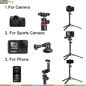 Ulanzi MT-44 - Tripod Mini Cho Máy Ảnh, Điện Thoại, Tải Trọng 1.5 Kg, Chiều Cao Tối Đa 109cm - Hàng chính hãng