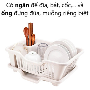 Rổ Úp Bát Việt Nhật Kèm Khay Hứng Nước 3535 