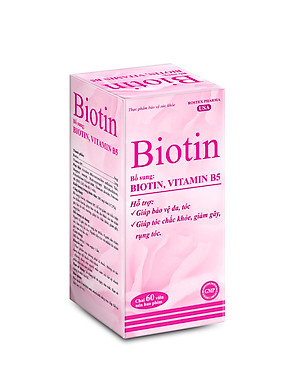 Biotin ROXTECH bổ sung Vitamin B5 giúp tóc chắc khỏe, giảm gãy rụng tóc Hộp 20 viên