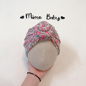 Mũ turban bé gái (4-8kg) - Chủ đề hoa nhí