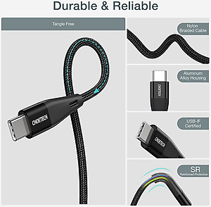 Combo Củ Sạc Nhanh PPS PD 25W CHOETECH PD6003 Và Cáp Type C 60W Dài 1.2m XCC-1003 Cho Điện Thoại Samsung, Oppo, Vivo, Xiaomi - Hàng Chính Hãng