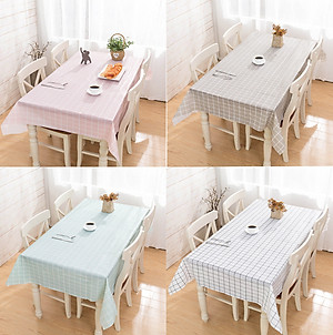 Khăn Trải Bàn Kẻ Caro KUNBE Chống Thấm Nước, Tấm Lót Bàn Ăn Nhiều Kích Thước Decor Bàn Ăn Tiện Dụng 