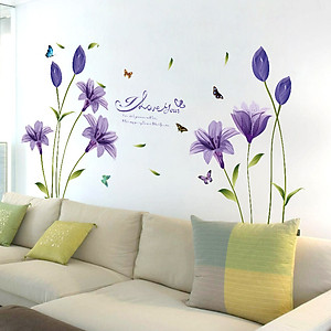Decal Dán Tường Hoa LiLy Tím-SK9122B 