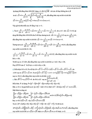 Sách Tổng Hợp Chuyên Đề Trọng Tâm Thi Vào Lớp 10 Chuyên Và Học Sinh Giỏi - Đại Số 9