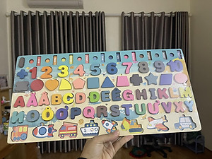 Đồ Chơi Gỗ, Bảng Chữ Cái 6in1, Đồ Chơi Câu Cá, Ghép Hình Học, Chữ Số, Chữ Cái, Phương Tiện 