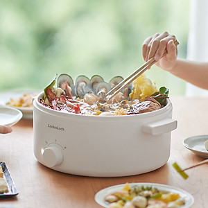 Nồi điện đa năng Locknlock Electric Multipot EJP134IVY - Tay cầm cách nhiệt - Nắp trong suốt - Chống dính - Đường kính 27cm - Dung tích 5L - 220V, 50Hz, 1350W - Hàng chính hãng